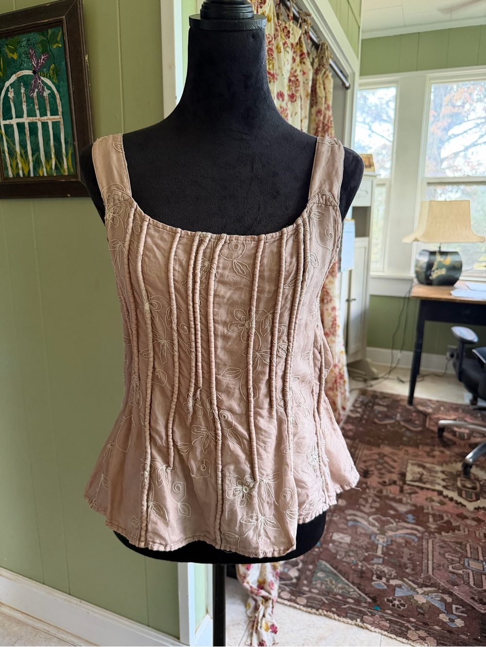 Krista Larson tank embroidered tie back